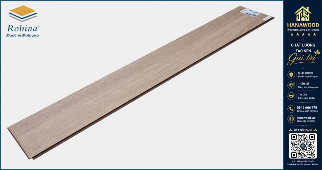 Sàn Gỗ Công Nghiệp Robina O122 8mm Bản Lớn