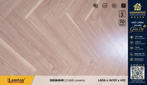 Sàn Gỗ Công Nghiệp Lamton Xương Cá D8260HR 12mm