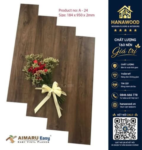 Sàn Nhựa Dán Keo Aimaru A24 Dày 2mm