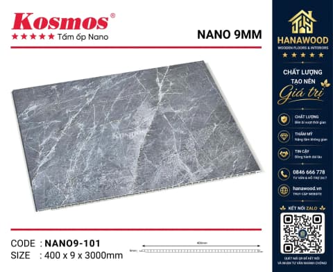 Tấm Nhựa Ốp Tường Ốp Trần Nano Giả Gỗ Kosmos KNano9-101