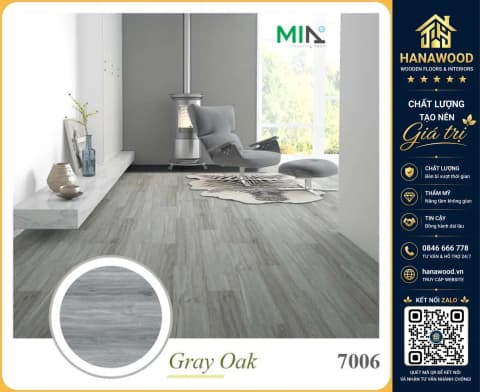 Sàn Nhựa Giả Gỗ Hèm Khoá MIA MA 7006 Đế Cao Su 7mm