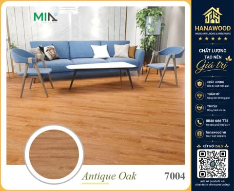 Sàn Nhựa Giả Gỗ Vinyl Hèm Khóa Đế Cao Su MIA MA 7004 Dày 7mm