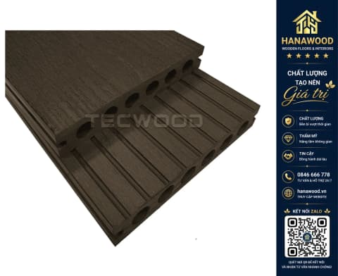 Sàn Hồ Bơi Ngoài Trời 6 Lỗ Tròn Tecwood TWT140 Chocolate