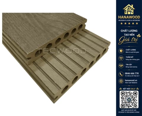 Sàn Hồ Bơi Ngoài Trời 6 Lỗ Tròn Tecwood TWT140 Teak