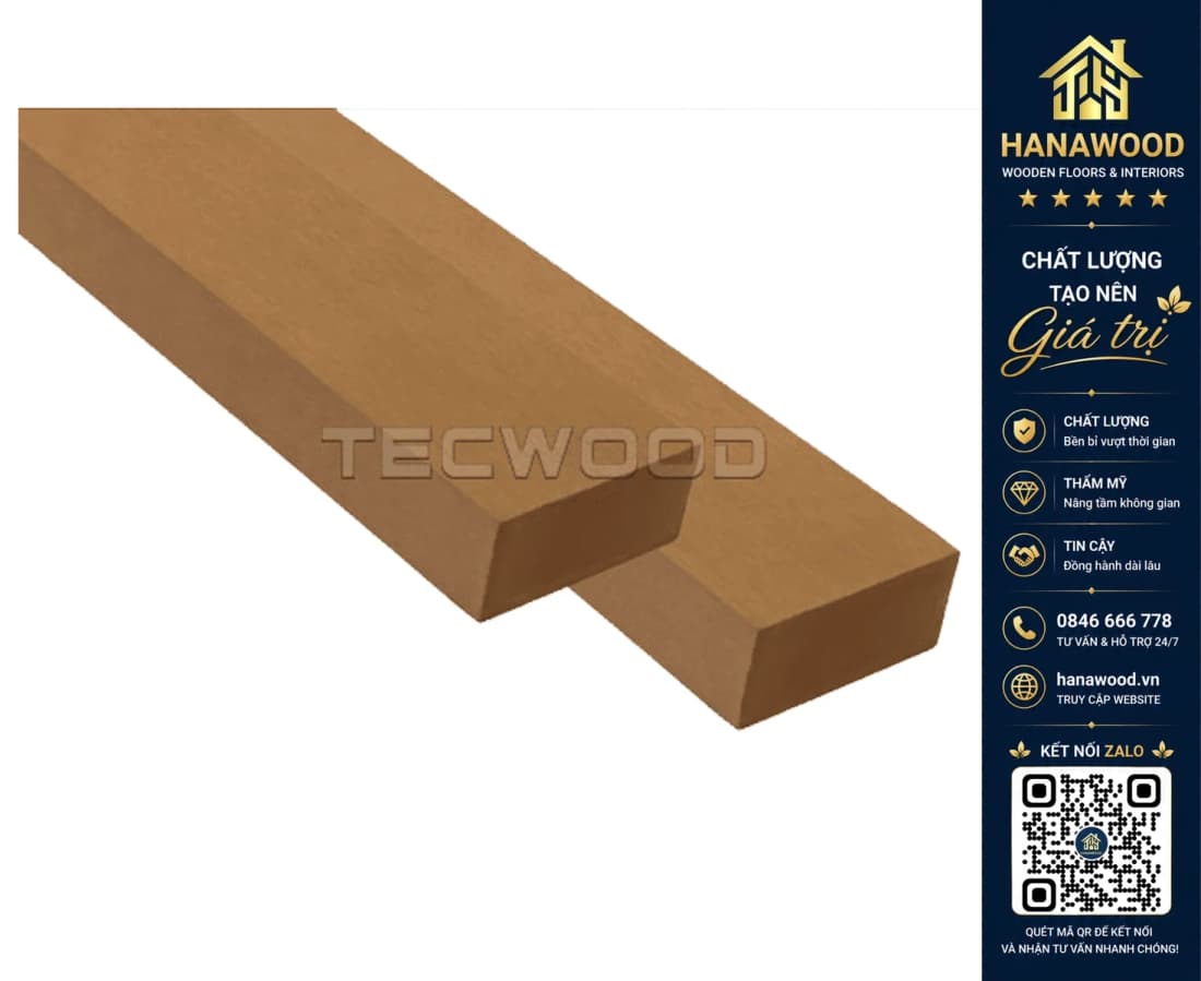 Thanh Lam Hộ Che Nắng Gỗ Nhựa Ngoài Trời TecWood TWS90 Cedar