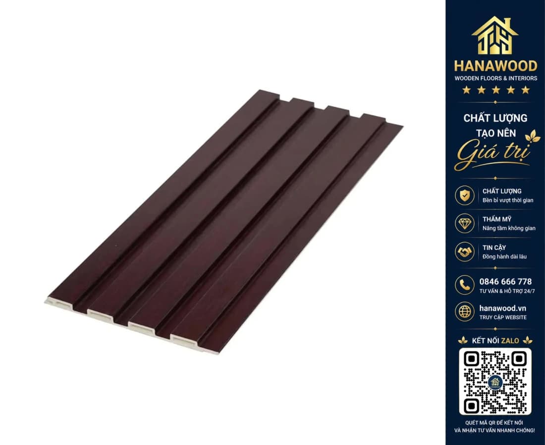Lam 4 Sóng Nhựa Giả Gỗ Ốp Tường Ốp Trần Iwood 4S9-5