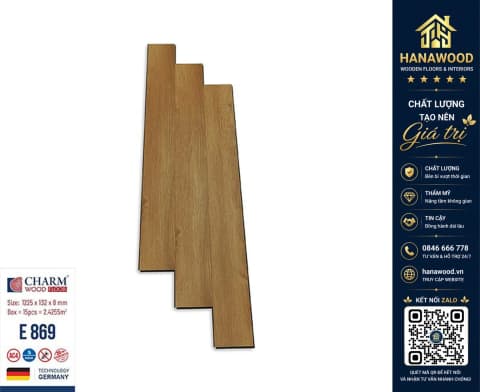 Sàn Gỗ Charmwood Việt Nam E869 Dày 8mm
