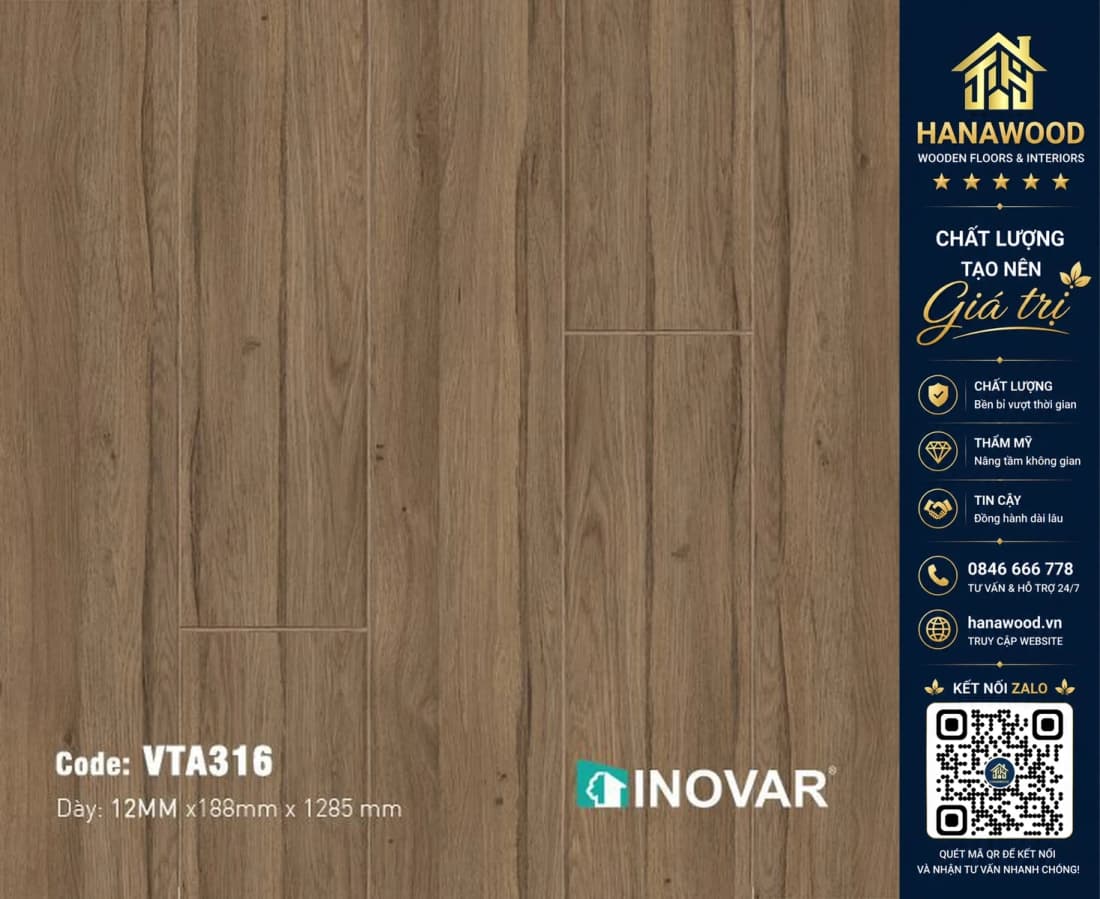Sàn Gỗ Công Nghiệp Inovar VTA316 12mm