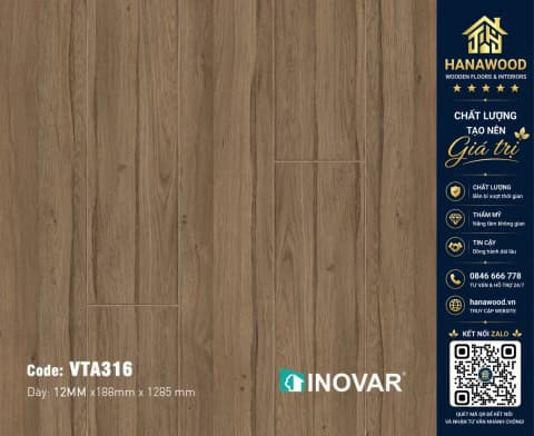 Sàn Gỗ Công Nghiệp Inovar VTA316 12mm