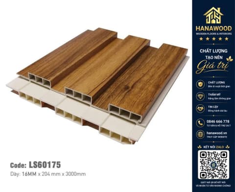 Tấm Ốp Lam 3 Sóng Thấp Nhựa Giả Gỗ NTA 60175