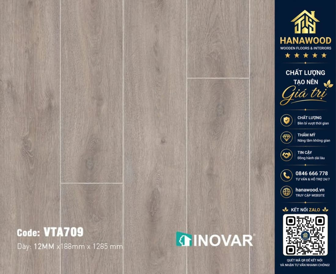Sàn Gỗ Công Nghiệp Inovar VTA709 12mm