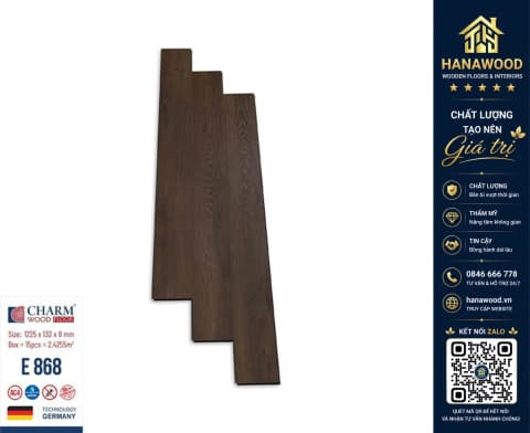 Sàn Gỗ Charmwood Việt Nam E868 Dày 8mm