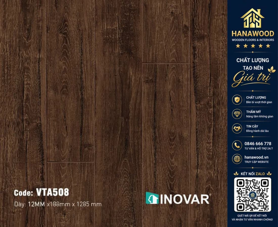 Sàn Gỗ Công Nghiệp Inovar VTA508 12mm