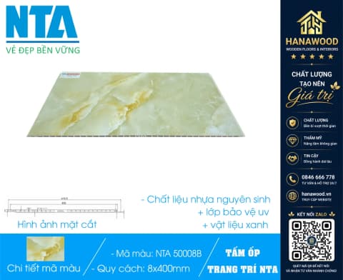 Tấm Nhựa Ốp Tường Nano Vân Đá NTA 5008B