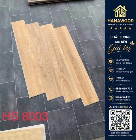 Hình ảnh Sàn Nhựa Hèm Khoá Vân Gỗ THFloor HS8003 Taiwan 4mm