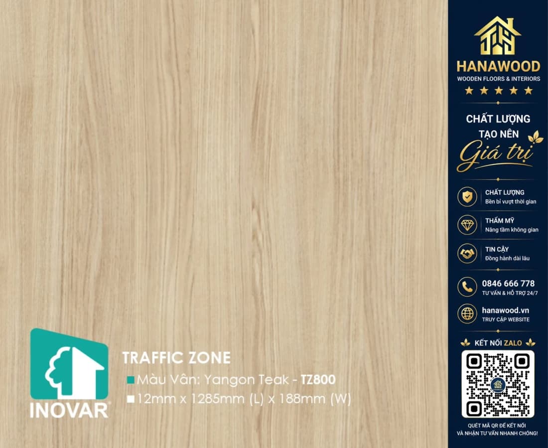 Sàn Gỗ Công Nghiệp Inovar TZ800 12mm