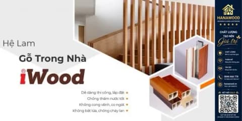 Lam Hộp Gỗ Nhựa Trang Trí Cầu Thang Iwood L50x100