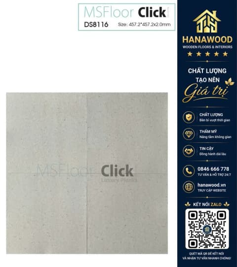 Sàn Nhựa Dán Keo Giá Đá MSFloor DS8116