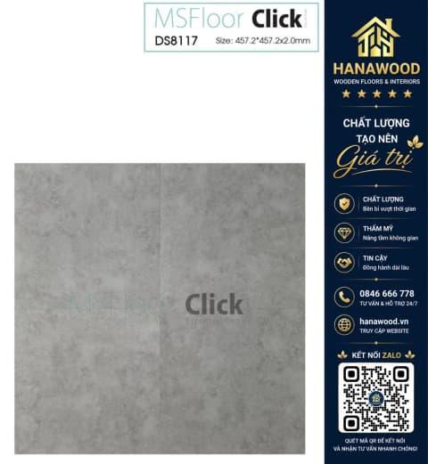 Sàn Nhựa Dán Keo Giá Bê Tông MSFloor DS8117
