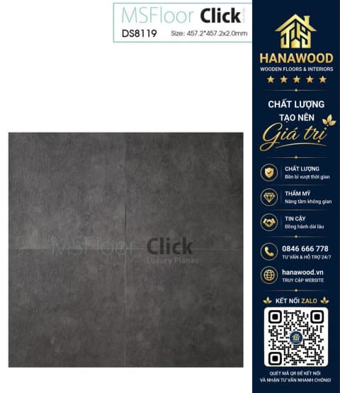Sàn Nhựa Dán Keo Giá Bê Tông MSFloor DS8119
