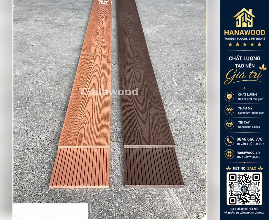 Thanh Lam Đa Năng Gỗ Nhựa Trang Trí Ngoài Trời Galawood GOP142VX10