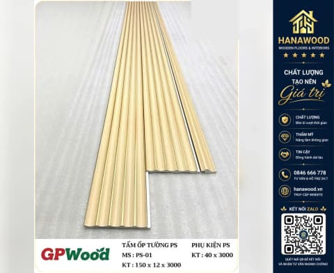 Ốp Trần Lam Sóng Bán Nguyệt GPWood PS-01 Màu Vàng
