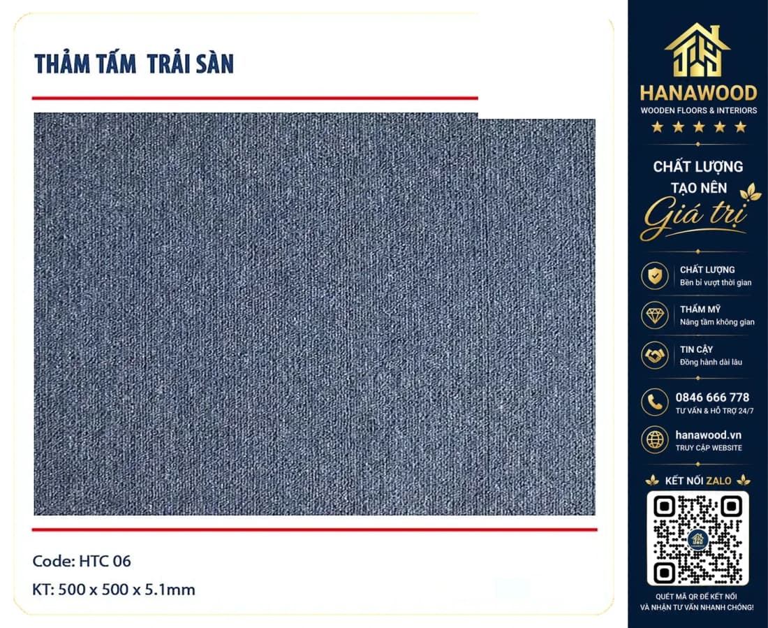 Tấm Thảm Trải Sàn Văn Phòng HTC-06 50x50 cm