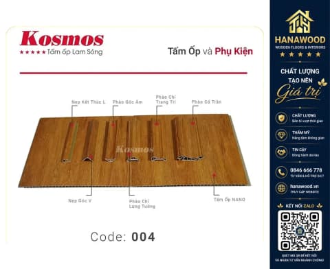 Phào Chỉ Nhựa Giả Gỗ Trang Trí Lam Sóng Nano Kosmos 004