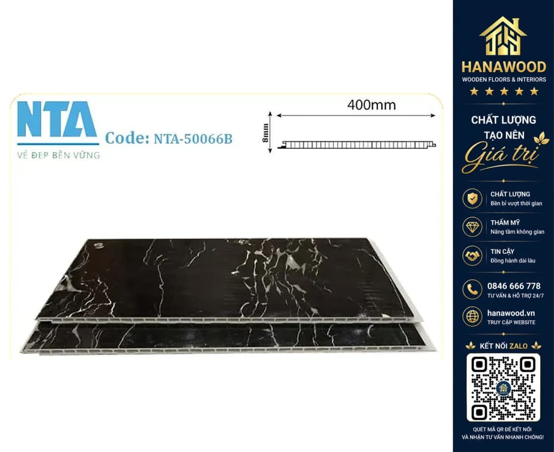 Tấm Nhựa Ốp Tường Nano Vân Đá NTA 50066B