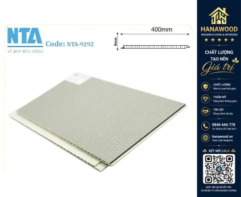 Tấm Nhựa Ốp Tường Nano Vân Vải NTA 9292