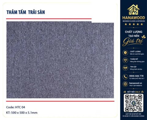 Thảm Tấm Trải Sàn Văn Phòng HTC-04 50x50 cm