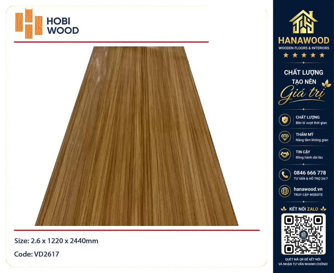 Hình ảnh PVC Giả Đá Ốp Tường Màu Vân Gỗ HobiWood VD2617