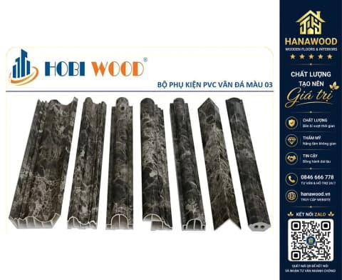 Phào PVC Vân Đá Hobi Wood Màu 03