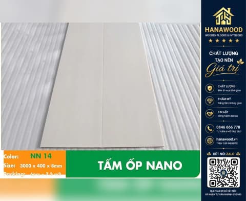 Hình ảnh Ốp Tường Ốp Trần Nano Glotex NN 14 Giả Vân Vải Trắng