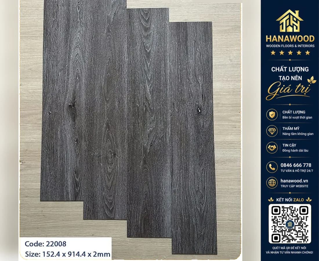 Hình ảnh Sàn Nhựa Giả Gỗ Dán Keo MSFloor 22008 Dày 2mm