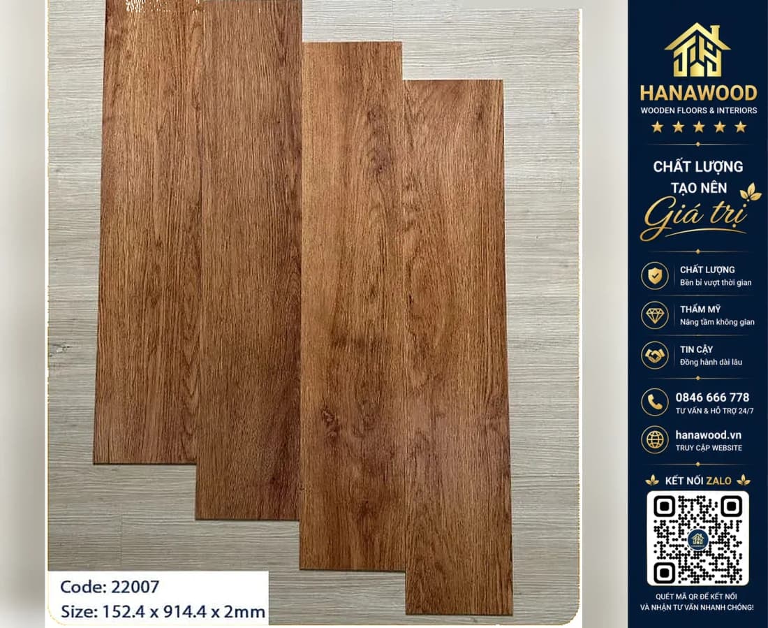 Hình ảnh Sàn Nhựa Dán Keo Giả Vân Gỗ MSFloor 22007 Dày 2mm