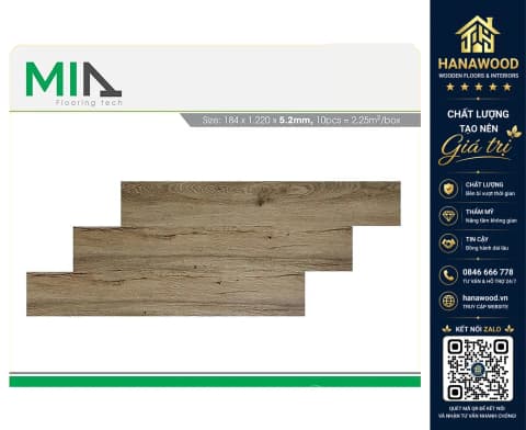 Sàn Nhựa Vinyl Hèm Khóa MIA MA 5208 Dày 5.2mm