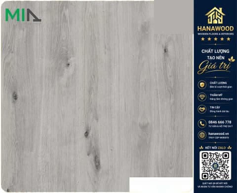 Sàn Nhựa Giả Gỗ Vinyl Hèm Khóa MIA MA 7001 Đế Cao Su 7mm