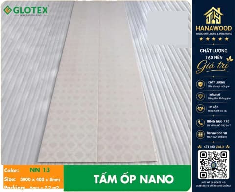 Hình ảnh Tấm Nhựa Ốp Tường Ốp Trần Nano Glotex NN 13
