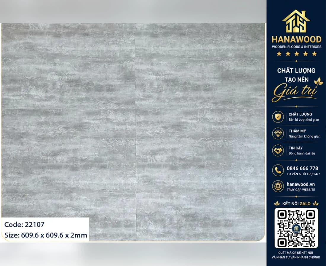 Hình ảnh Tấm Lót Sàn Dán Keo Giả Bê Tông MSFloor 22107 Dày 2mm