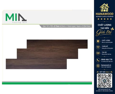 Sàn Nhựa Vinyl Hèm Khóa Đế Cao Su MIA MA 3712 Dày 5.7mm