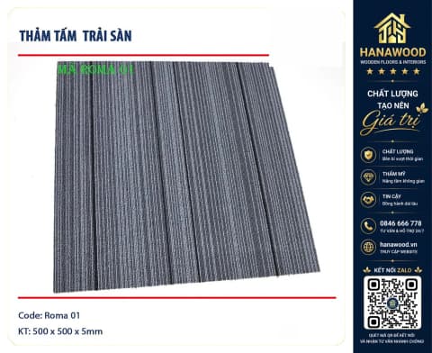 Thảm Tấm Trải Sàn Văn Phòng Roma 01 50x50cm