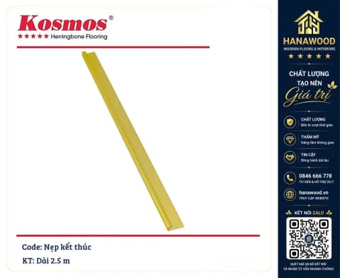 Nẹp Nhôm Kết Thúc màu Vàng tấm ốp PVC giả đá