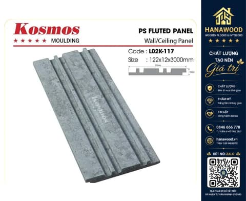 Tấm Nhựa Ốp Tường Lam 2 Sóng Kép Hàn Quốc Kosmos L02K-117