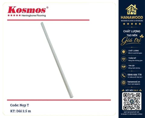 Nẹp Nhôm T Nối màu Bạc tấm ốp PVC giả đá