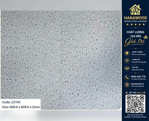 Hình ảnh Sàn Nhựa Dán Keo Vân Đá Mài Terrazzo MSFloor 22105 Dày 2mm