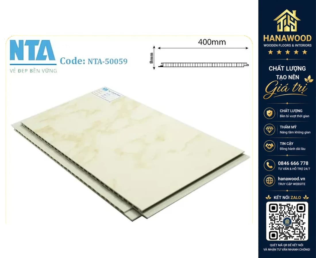 Tấm Nhựa Ốp Tường Nano Vân Đá NTA 50059