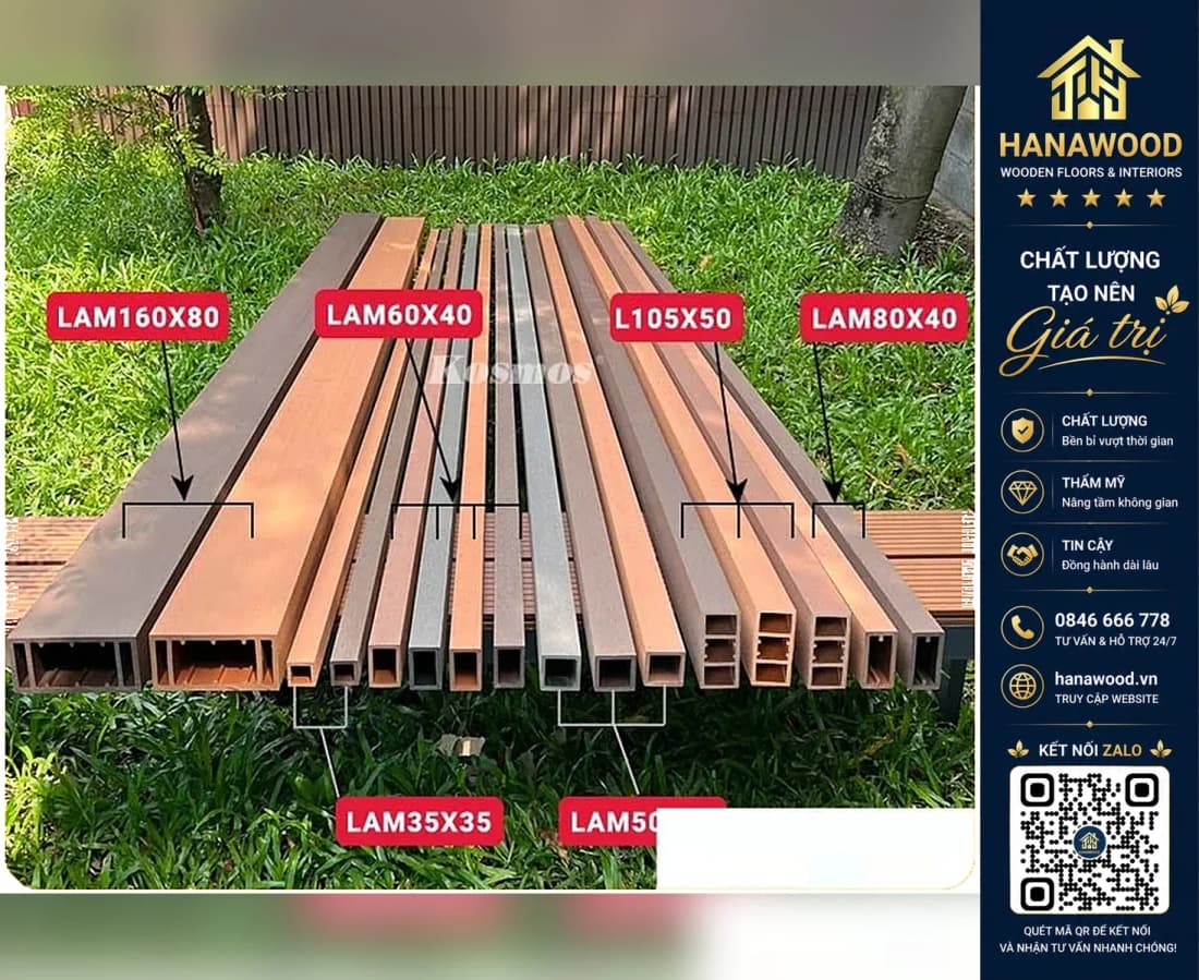 Thanh Lam Hộp Trang Trí Gỗ Nhựa Ngoài Trời Kosmos