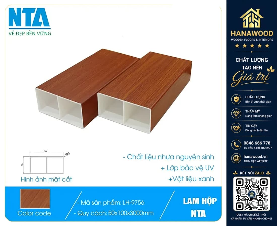 Thanh Lam Hộp Trang Trí Phòng Khách NTA 50x100 LH-9756