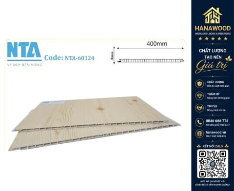 Tấm Nhựa Ốp Tường Nano Giả Gỗ NTA 60124